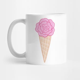 Pink flower ice cream cone Mug